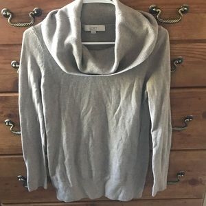 {Ann Taylor LOFT} Cowl neck sweater tan
